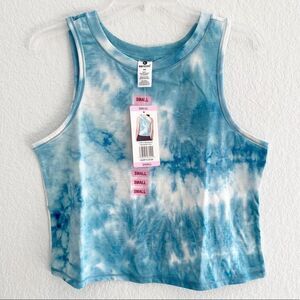 90 Degree By Reflex Women’s Tie Die Cropped Tank Top Crevasse Teal